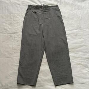 Vivienne Westwood grey drop crotch cropped baggy wool trousers Size 38